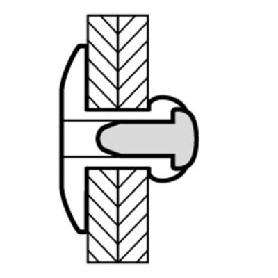 Blindklinknagel/popnagel BK - Alu/Staal - 1031 - 3.2x6x6.5mm - 500st