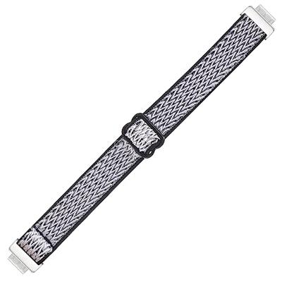 FitBit Inspire 2 & Ace 3 Elastische solo loop nylon bandje - Zwart / wit