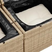7-delige tuinset met kussens in beige poly rattan en acacia - thumbnail