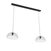 QAZQA Industriële hanglamp zwart 2-lichts - Hanze - thumbnail