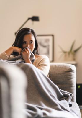 Kayori Sagano Plaid Bamboo Zilvergrijs