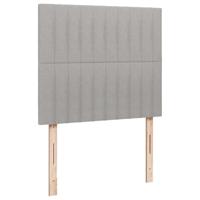 Boxspring met matras en LED stof lichtgrijs 120x190 cm - thumbnail