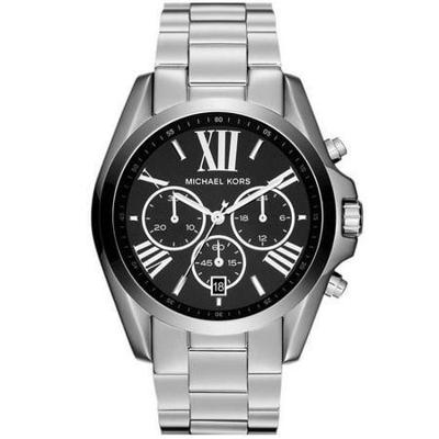 Michael Kors Dames MK5705 Bradshaw zwarte wijzerplaat roestvrij stalen armband chronograaf horloge