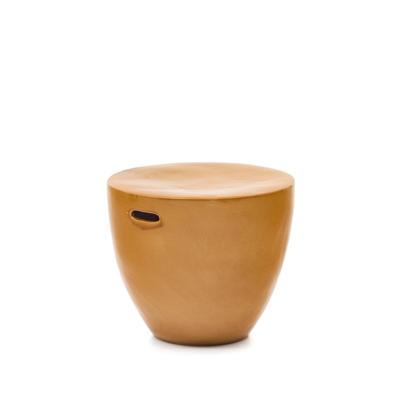 Kave Home Ronde Bijzettafel 'Mesquida' Cement, 46cm, kleur Mosterdgeel Kave Home Ronde Bijzettafel 'Mesquida' Cement, 46cm, kleur Mosterdgeel