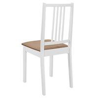 Eetkamerstoelen met kussens 4 st massief hout wit - thumbnail