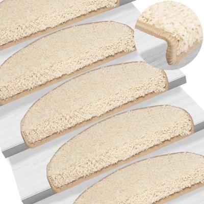 VidaXL Trapmatten 15 st 65x21x4 cm crème halfrond groot VidaXL Trapmatten 15 st 65x21x4 cm crème halfrond groot