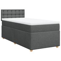 Boxspring met matras stof donkergrijs 90x190 cm - thumbnail