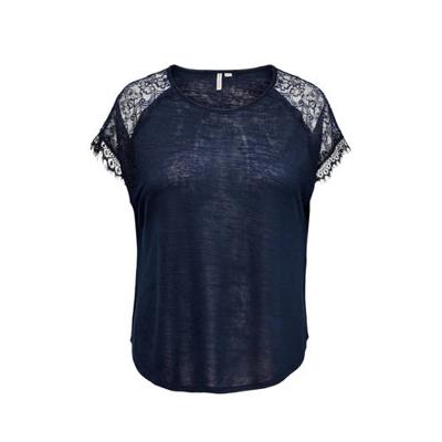 ONLY CARMAKOMA gemêleerde semi-transparante top CARCELINE donkerblauw ONLY CARMAKOMA gemêleerde semi-transparante top CARCELINE donkerblauw