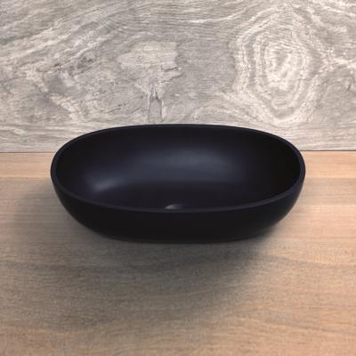 Opzetwastafel Luca Sanitair Ovaal 48x32.5x13.5 Solid Surface Antraciet Luca Sanitair Opzetwastafel Luca Sanitair Ovaal 48x32.5x13.5 Solid Surface Antraciet Luca Sanitair