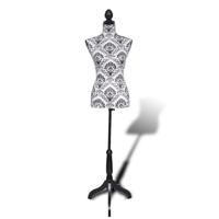 VidaXL Etalagepop torso vrouw zwart wit - thumbnail