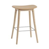 Muuto Fiber Barkruk Wood Base - Ochre 65 cm. - thumbnail