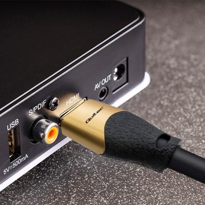 Qoltec 50354 HDMI v2.1-kabel Ultrahoge snelheid 8K | 60Hz | 30AWG | GOUD | 1m