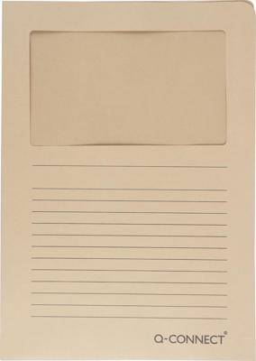 Q-CONNECT L-map met venster, 120 g/m², A4, pak van 100 stuks, kraft