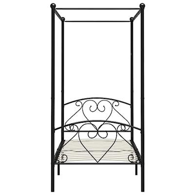 Hemelbedframe metaal zwart 90x200 cm Hemelbedframe metaal zwart 90x200 cm