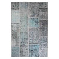 Heritaged Patchwork vloerkleed - Fade Heritage grijs|turquoise - - thumbnail