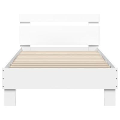 Bedframe met hoofdbord en LED-verlichting wit 90x190 cm Bedframe met hoofdbord en LED-verlichting wit 90x190 cm