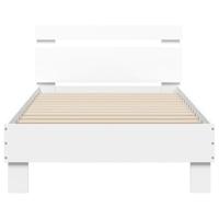 Bedframe met hoofdbord en LED-verlichting wit 90x190 cm - thumbnail