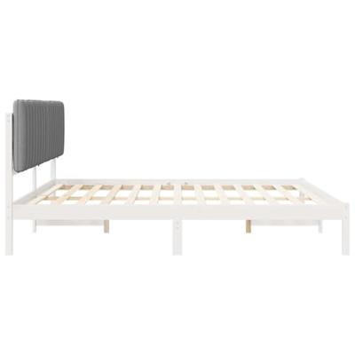 Bedframe met Gevoerd Hoofdgedeelte Lichtgrijs 200 x 200 cm