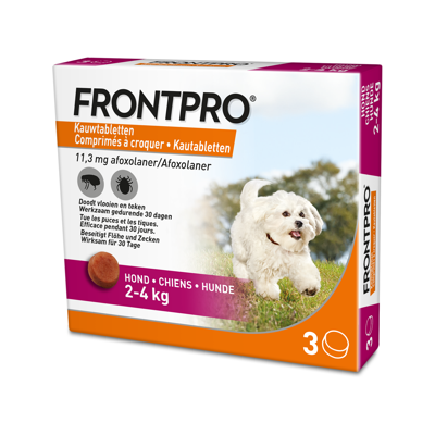 FRONTLINE FRONTPRO KAUWTABLETTEN S 2-4 KG 3 TBL