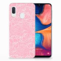 Samsung Galaxy A20e TPU Case White Flowers - thumbnail