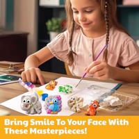 Dam 4m verven en gipsgieten dieren met magneetjes - thumbnail