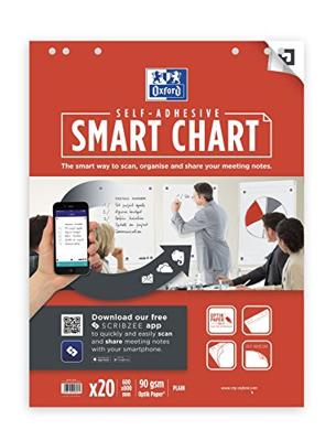Oxford flipchartblok Smart Chart, zelfklevend, ft 60 x 80 cm, blanco, pak van 20 vel Oxford flipchartblok Smart Chart, zelfklevend, ft 60 x 80 cm, blanco, pak van 20 vel