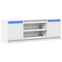 Tv-meubel met LED 139,5x34x50 cm bewerkt hout wit - thumbnail