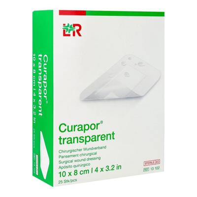 Curapor Transparant Steriel 10cmx 8cm 25 13102