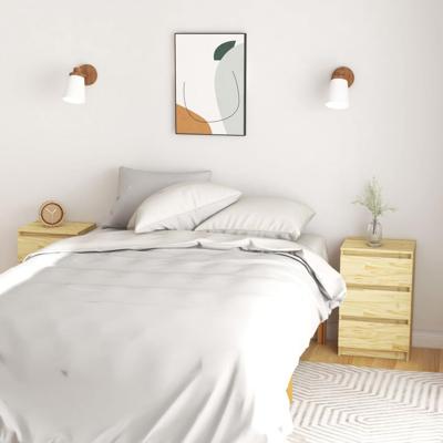 Nachtkastjes 2 st 40x29,5x64 cm massief grenenhout