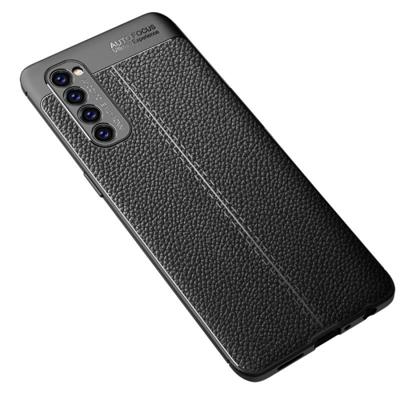 Voor OPPO Reno4 Pro 4G Litchi Texture TPU Shockproof Case(Zwart)