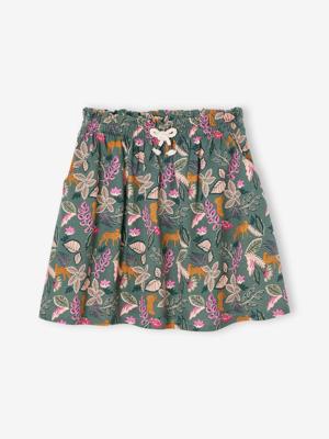 Meisjesrok met print groen, bedrukt