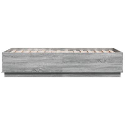 Bedframe met LED-verlichting bewerkt hout grijs sonoma 75x190cm