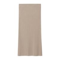 Mango ribgebreide rok beige - thumbnail