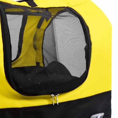 VidaXL Fietstrailer en hondenwagen 2-in-1 geel en zwart - thumbnail