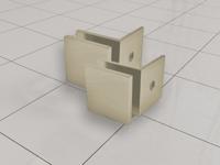 Glaskoppeling Set tbv Inloopdouche Wiesbaden Zonder Profiel Geborsteld Messing Goud - thumbnail