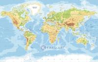 Afbeelding op acrylglas - Zeer gedetailleerde wereldkaart - thumbnail