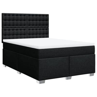 Boxspring met matras stof zwart 140x190 cm