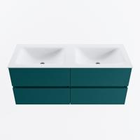 MONDIAZ VICA 120cm badmeubel onderkast Smag 4 lades. Wastafel CLOUD dubbel 2 kraangaten, kleur Talc. - thumbnail