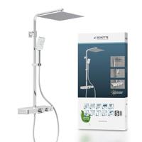 Regendouche Opbouwset Thermostatisch Schutte Ocean 3 Functies Glazen Planchet Chroom Wit Schütte - thumbnail