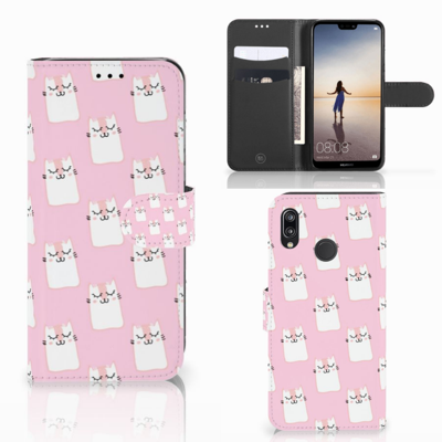 Huawei P20 Lite Telefoonhoesje met Pasjes Sleeping Cats Huawei P20 Lite Telefoonhoesje met Pasjes Sleeping Cats