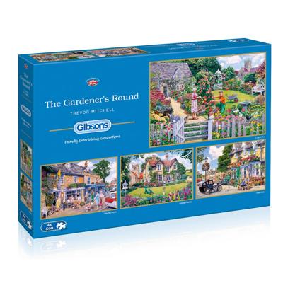 The Gardener's Round Puzzel 4x 500 Stukjes The Gardener's Round Puzzel 4x 500 Stukjes