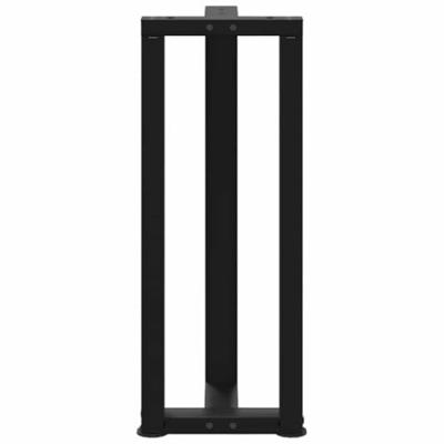 Console tafelpoten 2 st T-vormig 38x25x(72-73) cm staal zwart