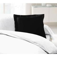 LOVELY HOME Set van 2 kussenslopen 100% katoen 63x63 cm - zwart - thumbnail