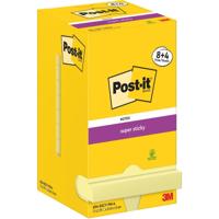 Post-It Super Sticky Notes, 90 vel, ft 76 x 76 mm, geel, 8 + 4 GRATIS - thumbnail