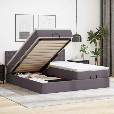 Ottoman bed met matrassen 140x200cm fluweel donkergroen