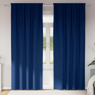 VidaXL Zwart-out gordijnen met ringen 2 pcs donkerblauw 225 x 140 cm