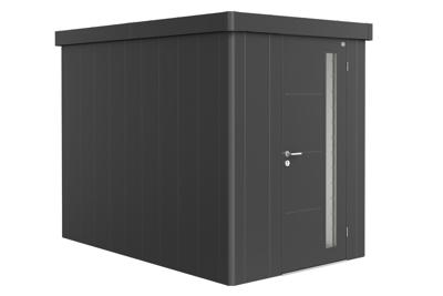 Biohort Neo 3A metalen tuinhuis enkele deur donkergrijs 3A 180x292 cm- Plat dak- Metaal- Biohort Biohort Neo 3A metalen tuinhuis enkele deur donkergrijs 3A 180x292 cm- Plat dak- Metaal- Biohort