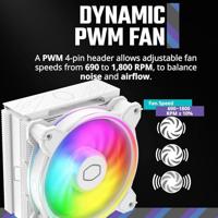 Cooler Master rr-s4ww-20pa-r1 hyper 212 halo white, 4-pin, argb, 120mm, 650-2050 rpm, 27 dba (max) - thumbnail