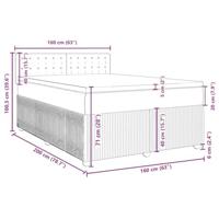 Boxspring met matras fluweel donkergroen 160x200 cm - thumbnail