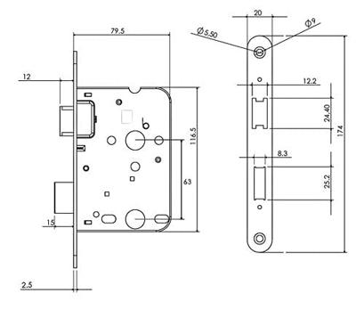 Badkamer/toil.slot 1535/50 lak